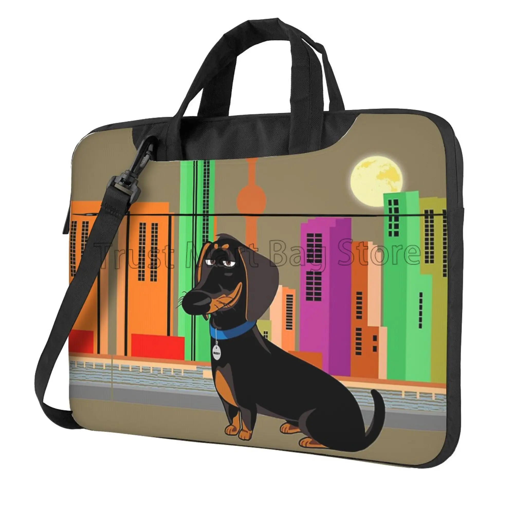 Laptop Accessories Organizer Bag - กระเป๋ากระเป๋าหิ้วใส่แล็ปท็อปลายดัชชุนน่ารักกระเป๋าอัลตร้าบุ๊คแท็บเล็ตอุปกรณ์สวมครอบพร้อมสายคล้องไหล่ขนาด13 14 15.6นิ้ว