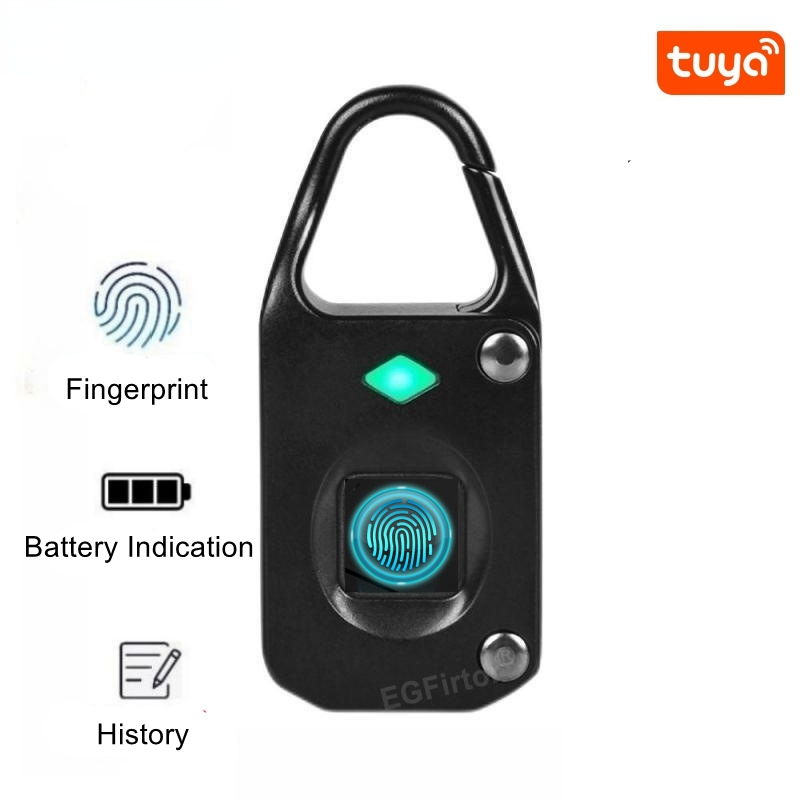 Laptop Backpack Anti Theft - Tuya ล็อคกระเป๋าเดินทางกันขโมยแบบไม่มีกุญแจ gembok pintar สแกนลายนิ้วมือบลูทูธขนาดเล็กสำหรับยิมกระเป๋าเป้สะพายหลังพร้อมแบตเตอรี่