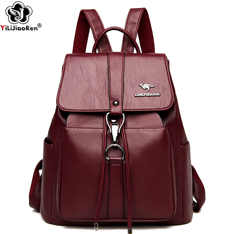 Laptop Backpack Anti Theft - กระเป๋าเป้สะพายหลังป้องกันการโจรกรรมผู้หญิงกระเป๋าสะพายแบรนด์ที่มีชื่อเสียงหนังกระเป๋าเป้สะพายหลังสําหรับสาวขนาดใหญ่ความจุกระเป๋าสุภาพสตรี Back Pack
