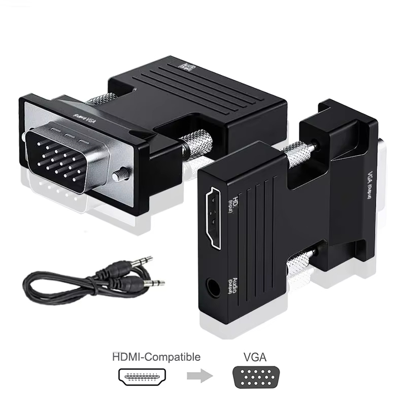 Hdmi Vga Adapter - HDMI เข้ากันได้กับอะแดปเตอร์ VGA HD 1080P พร้อมสายสัญญาณเสียง