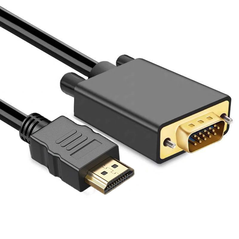 Hdmi Vga Adapter - ตัวแปลงวิดีโอ1080P ยาว1.8ม. สายอะแดปเตอร์ตัวผู้ไปยัง VGA ตัวผู้ที่เข้ากันได้กับ HDMI