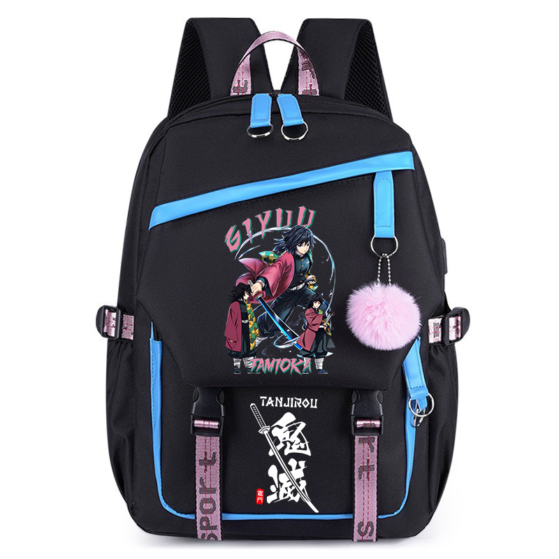 Laptop Accessories Organizer Bag - กระเป๋าเป้สะพายหลังลายอนิเมะดาบพิฆาตอสูร เนซึโกะ เซ็นอิตสึ กิยู โทมิโอกะ มุอิจิโร