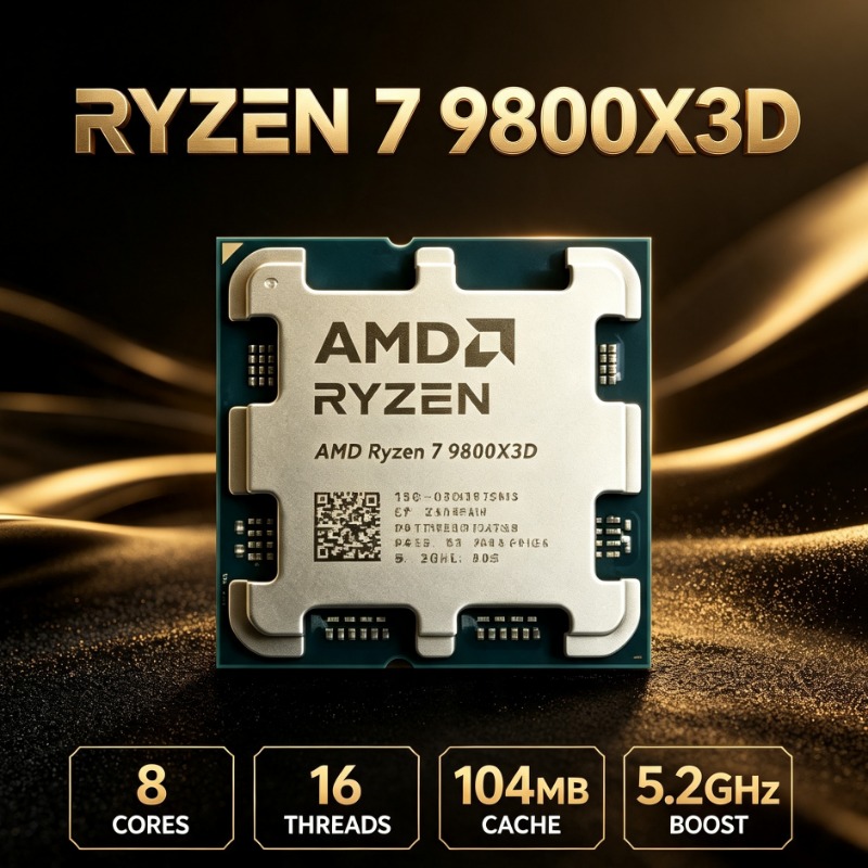 Amd Cpu Ryzen 7 - ซีพียูสำหรับเดสก์ท็อปเกมมิ่ง AM5 AMD Ryzen 7 9800X3D