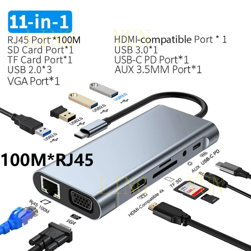 Hdmi Vga Adapter - Z 11 พอร์ต USB C HUB
