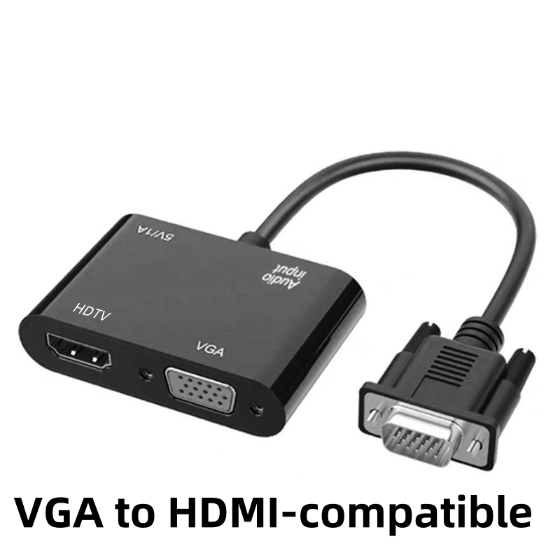 Hdmi Vga Adapter - อะแดปเตอร์แสดงผลที่รองรับ VGA (โฮสต์) เป็น VGA/HDMI พร้อมสายไฟ