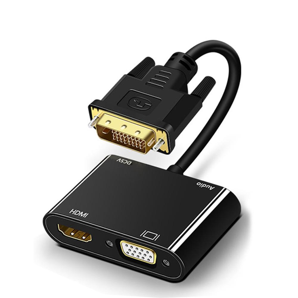Hdmi Vga Adapter - 1080P DVI เป็น VGA HDMI Splitter