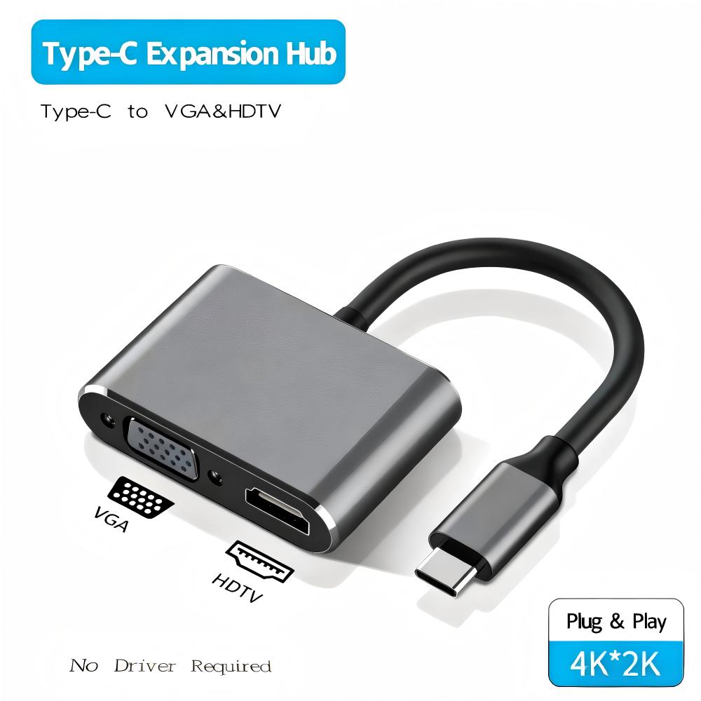 USB 3.0/TYPE-C ถึง HDMI VGA อะ - Hdmi Vga Adapter บทวิจารณ์และราคา