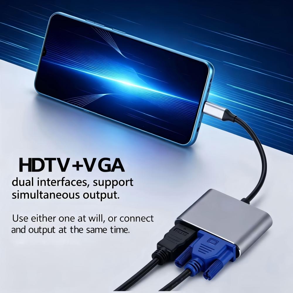 USB 3.0/TYPE-C ถึง HDMI VGA อะ - Hdmi Vga Adapter บทวิจารณ์และราคา