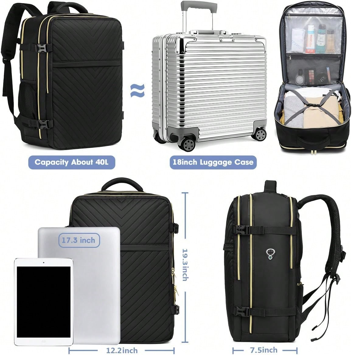 กระเป๋าเป้เดินทางขนาดใหญ่ - กร - Laptop Backpack Anti Theft บทวิจารณ์และราคา
