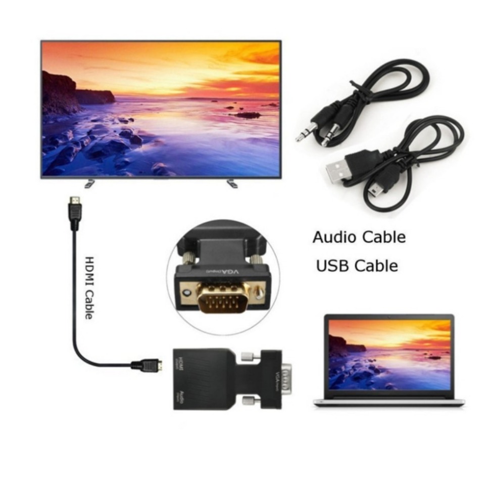 1080P VGA TO HDMI Converter พร - Hdmi Vga Adapter บทวิจารณ์และราคา