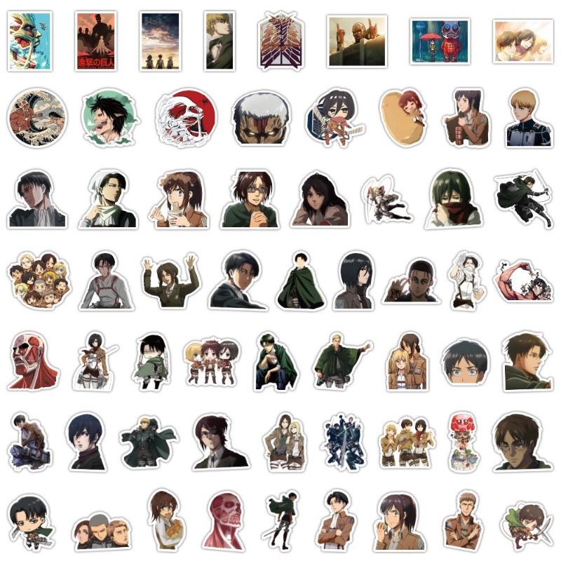 60 ชิ้นสติกเกอร์อนิเมะ Attack  - Laptop Accessories บทวิจารณ์และราคา