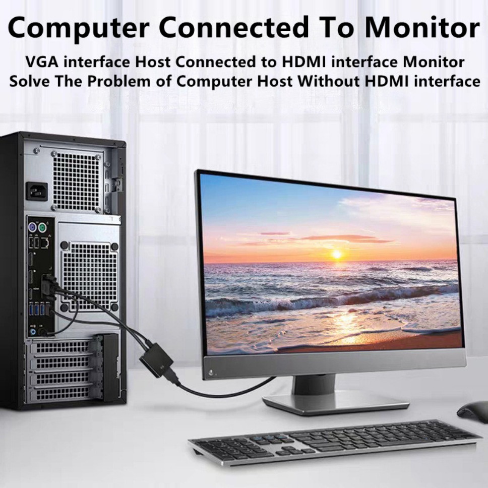HD 1080P VGA TO HDMI อะแดปเตอร - Hdmi Vga Adapter บทวิจารณ์และราคา