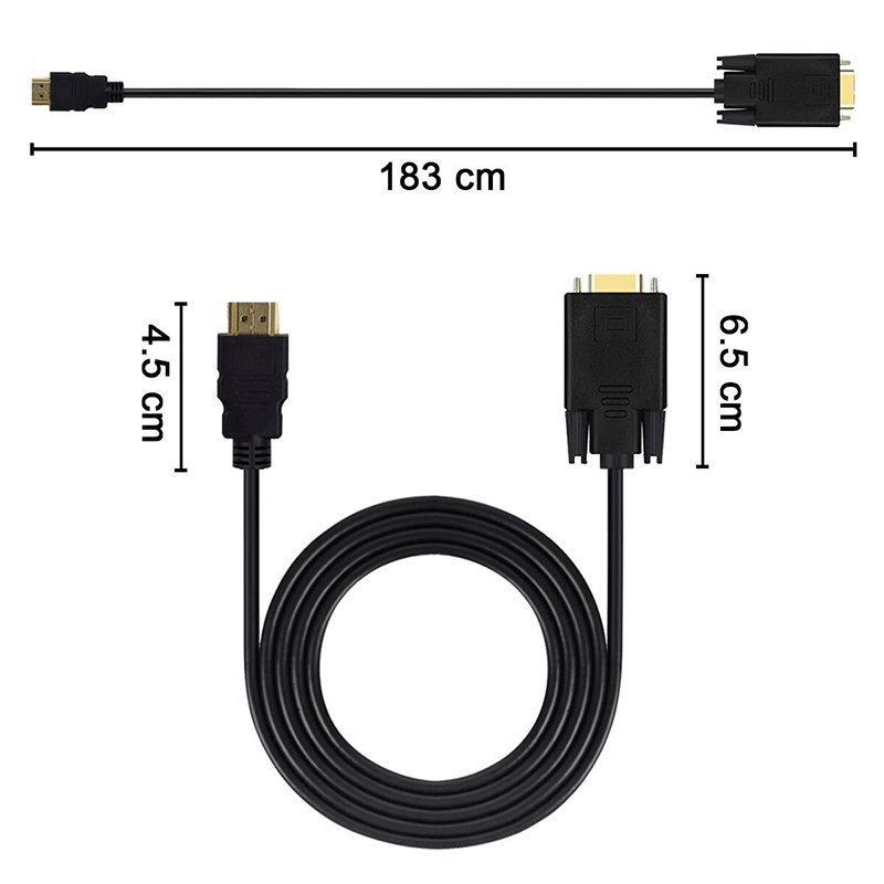 ตัวแปลงวิดีโอ1080P ยาว1.8ม. สา - Hdmi Vga Adapter บทวิจารณ์และราคา