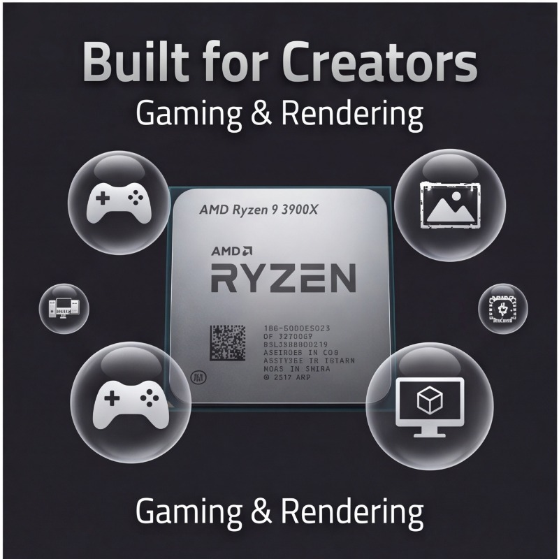 AMD Ryzen 9 3900X AM4 ซีพียูอั - Amd Cpu Ryzen 9 บทวิจารณ์และราคา