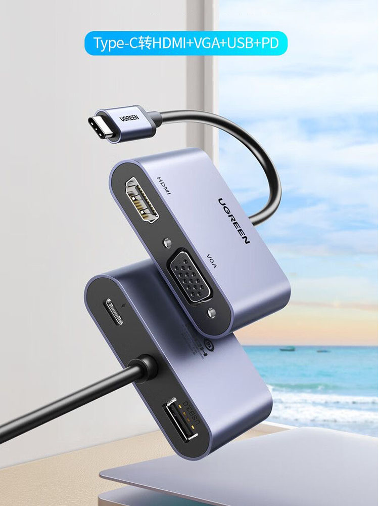UGREEN ฮับ USB C Type-C เป็น H - Hdmi Vga Adapter บทวิจารณ์และราคา